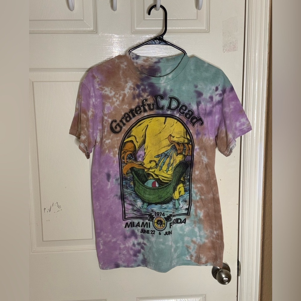 Grateful Dead Miami Florida 1974 Shirt Tie Dye Orange Green & Purple S/M​​ - Picture 8 of 8